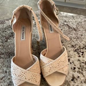 Steve Madden wedges, Size 11, cream, never worn